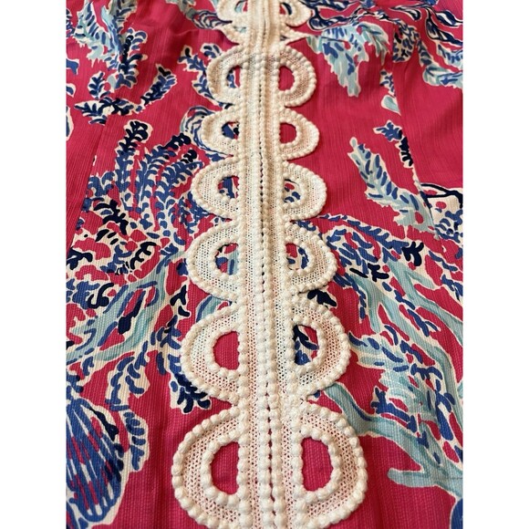 Lilly Pulitzer Top Womens 12 Capri Pink Samba Annabelle Halter Sleeveless Coral - Picture 2 of 5